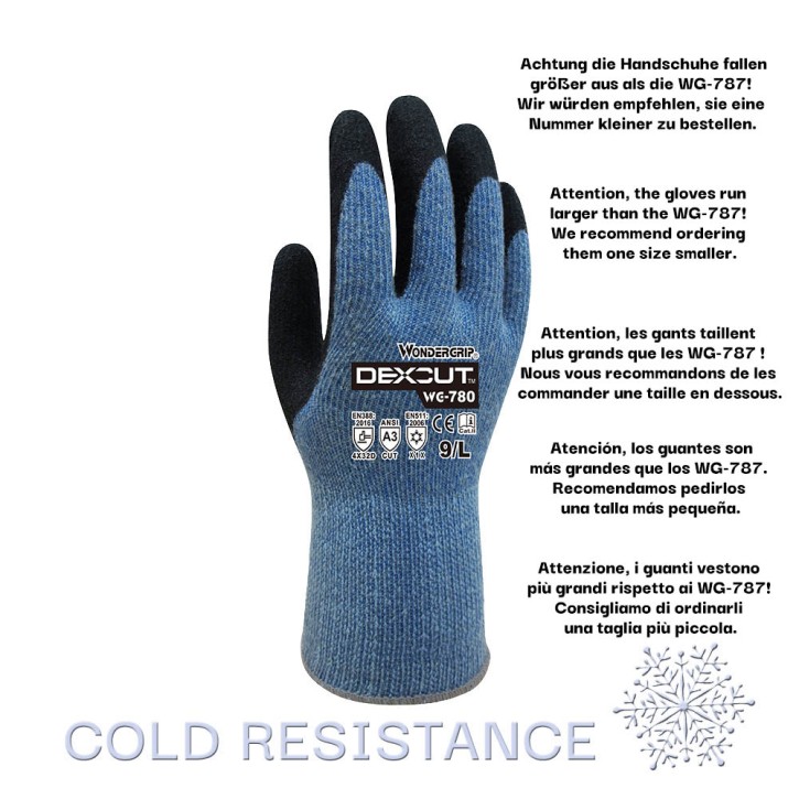 Cut Resistant Gloves - Winter Wonder Grip® Dexcut® WG-780 (size 9)