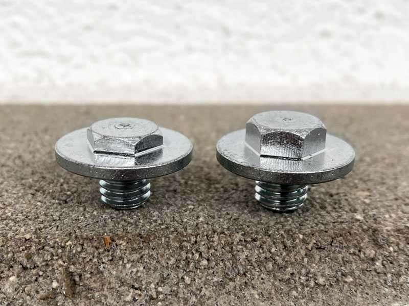 Ramplones de tracción con disco en diferentes alturas para herrajes de plástico con rosca
