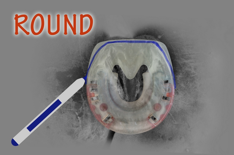 adapting a composite horseshoe to the shape of the front hoof