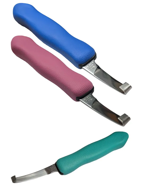 En la foto se muestran los tres colores disponibles del mango de la legra Expert Grip 2K de Dick.
