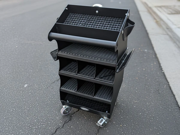 La suddivisione ben studiata del carrello porta attrezzi Blacksmith con 3 ripiani offre molto spazio e facilita l’ordine.