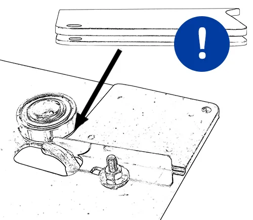 Lors de l’utilisation du dispositif de soudure, sélectionnez les plaquettes d’écartement en fonction des matériaux à souder. Veillez à ce que les plaquettes n’entrent pas en contact avec le roulement à billes.