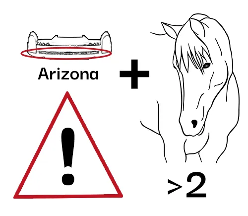 Attention : lorsque le modèle Duplo « Arizona » est utilisé en troupeau, le risque de blessure augmente en raison de l’arête en acier.