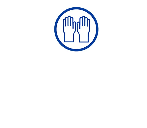 Le symbole indique un équipement de protection recommandé : une protection des mains doit être portée.