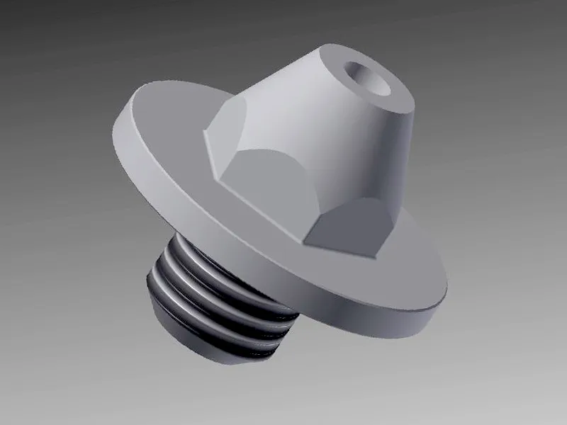 3D illustration of the Nordic cone studs with disk for composite horseshoes