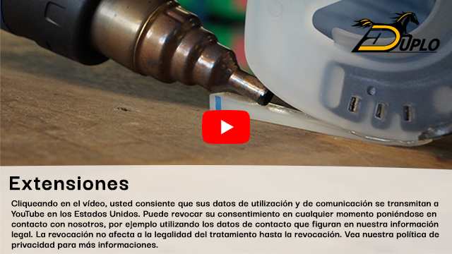 Extensión de una herradura con revestimiento de plástico