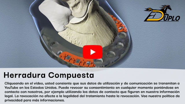 Animación 3D de la anatomía del casco y de una herradura compuesta