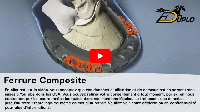 Vidéo montrant le fonctionnement d'un fer composite en acier et en plastique sur le sabot.