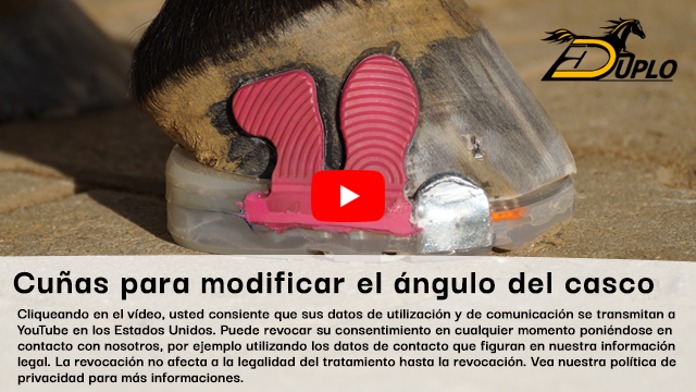 herradura con cuña, fijado con clavos y lengüetas de pegar
