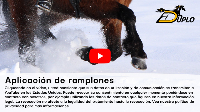Aplicación de ramplones en una herradura compuesta