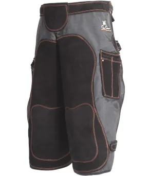 Schmiedeschürze Con Cuero – Alex (schwarz / lang) – synthetische Basis + Wildleder